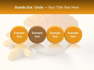A Metal Bowl Filled With Yellow Powder Next To A Pile Of Yellow Powder PowerPoint Template