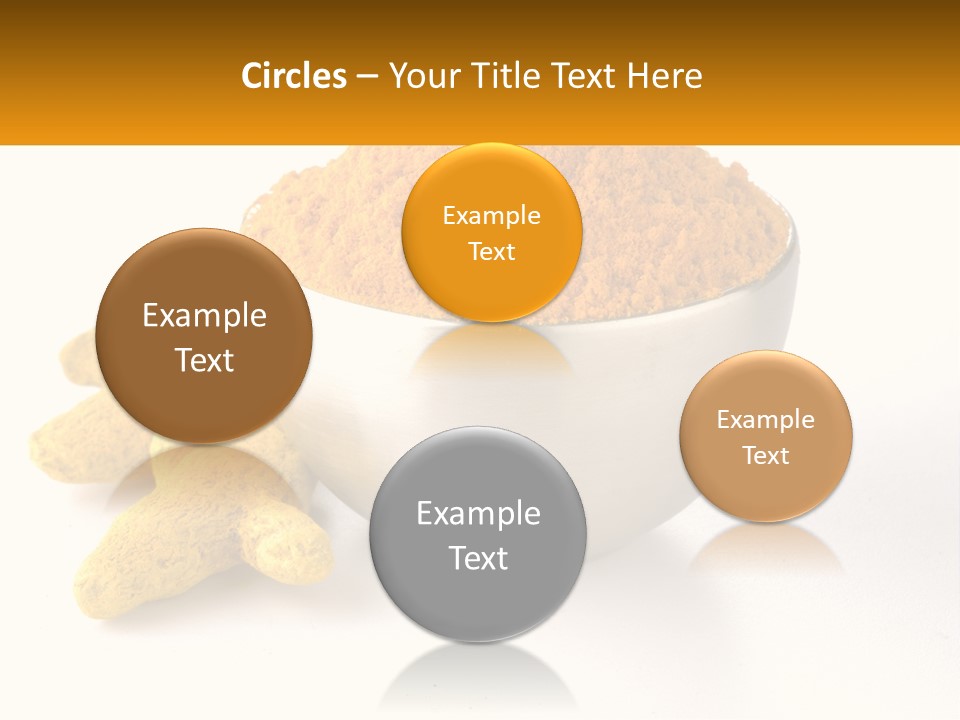 A Metal Bowl Filled With Yellow Powder Next To A Pile Of Yellow Powder PowerPoint Template