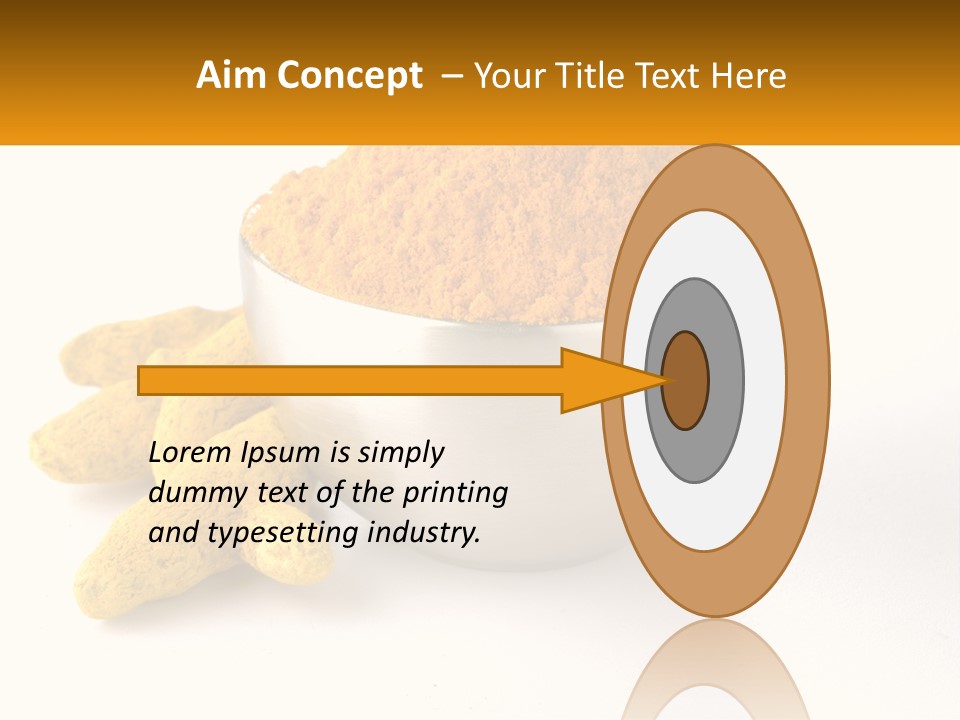 A Metal Bowl Filled With Yellow Powder Next To A Pile Of Yellow Powder PowerPoint Template