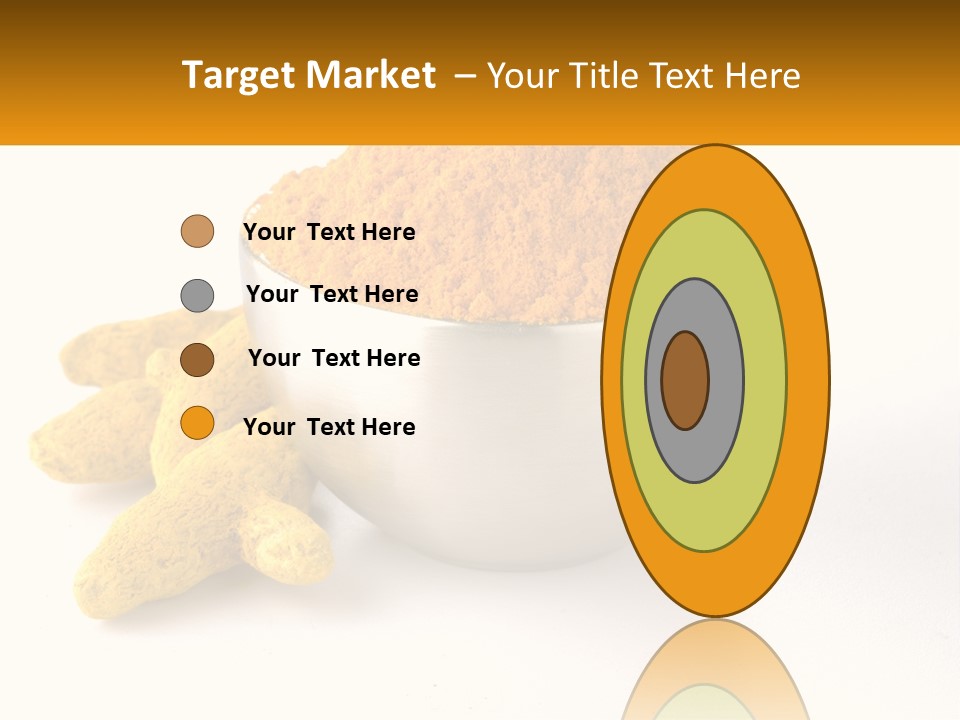 A Metal Bowl Filled With Yellow Powder Next To A Pile Of Yellow Powder PowerPoint Template
