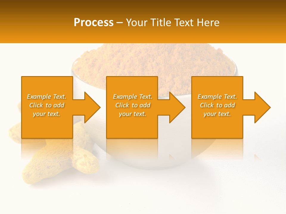 A Metal Bowl Filled With Yellow Powder Next To A Pile Of Yellow Powder PowerPoint Template