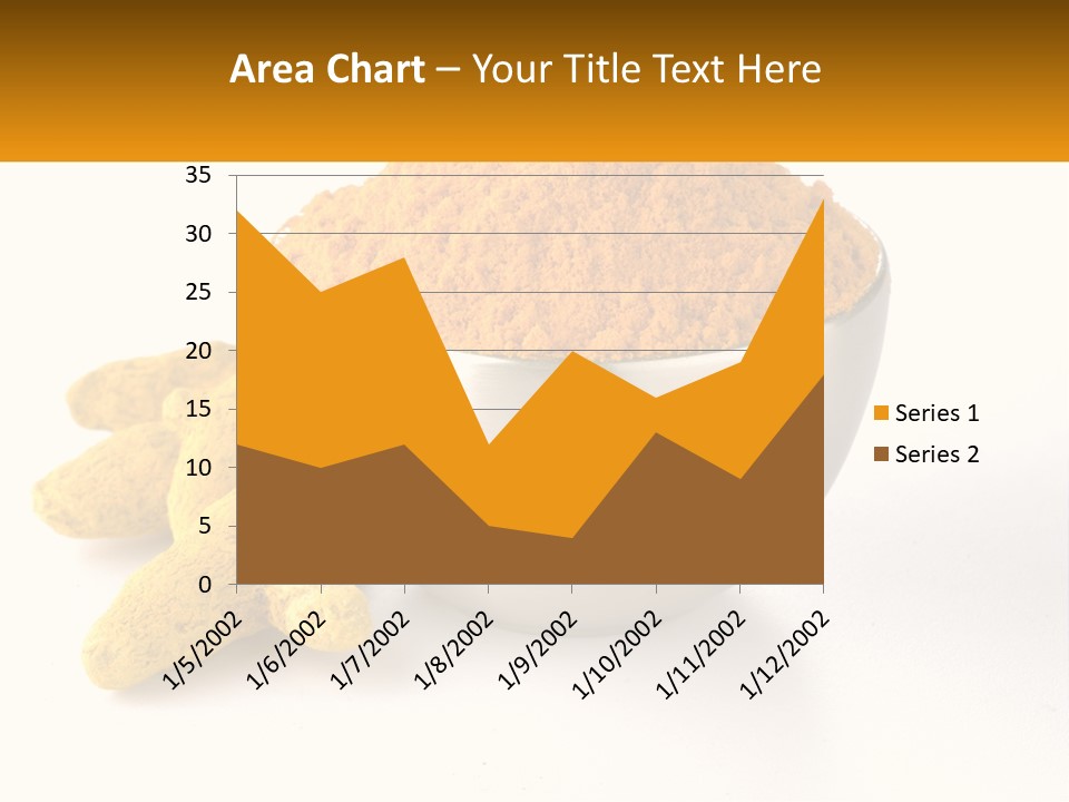 A Metal Bowl Filled With Yellow Powder Next To A Pile Of Yellow Powder PowerPoint Template