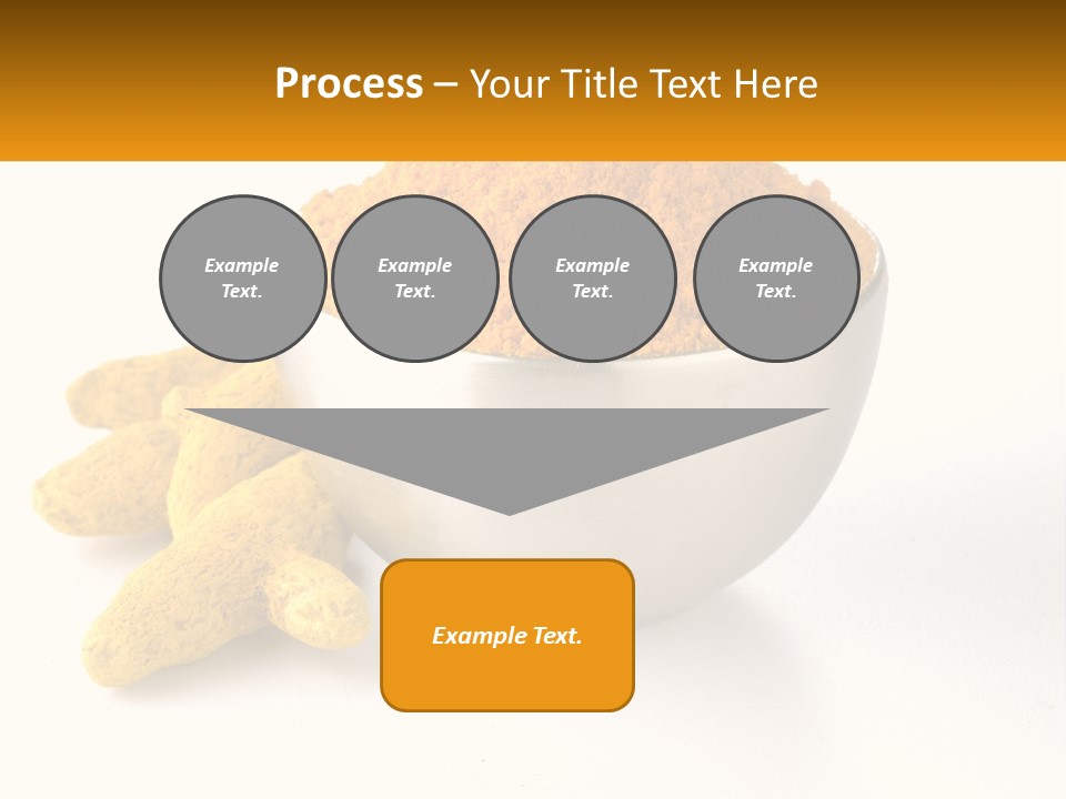 A Metal Bowl Filled With Yellow Powder Next To A Pile Of Yellow Powder PowerPoint Template
