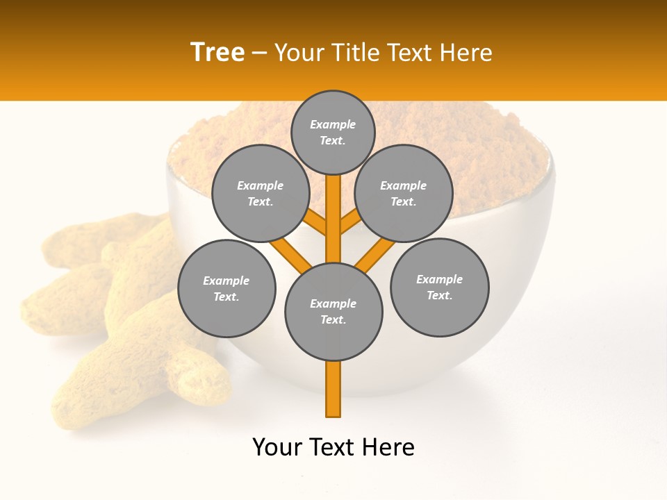 A Metal Bowl Filled With Yellow Powder Next To A Pile Of Yellow Powder PowerPoint Template