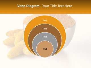 A Metal Bowl Filled With Yellow Powder Next To A Pile Of Yellow Powder PowerPoint Template