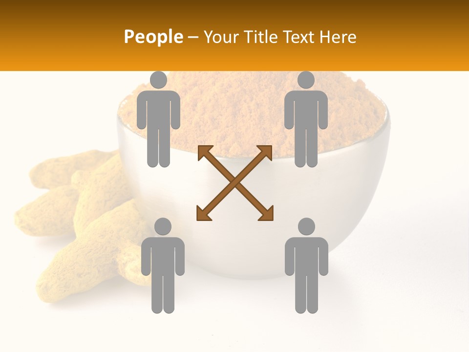 A Metal Bowl Filled With Yellow Powder Next To A Pile Of Yellow Powder PowerPoint Template