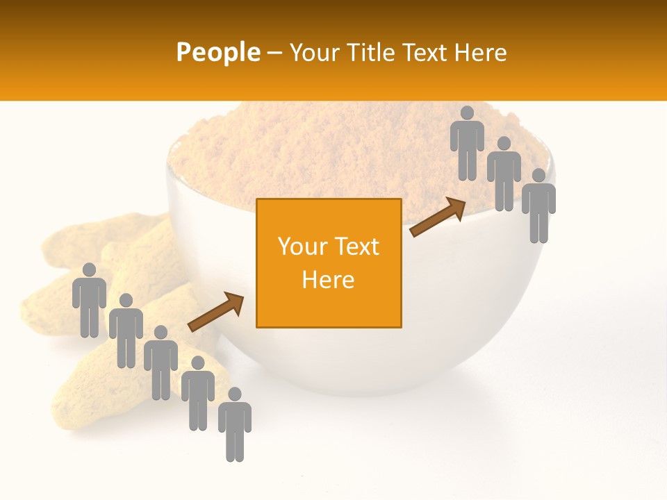 A Metal Bowl Filled With Yellow Powder Next To A Pile Of Yellow Powder PowerPoint Template