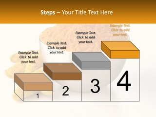 A Metal Bowl Filled With Yellow Powder Next To A Pile Of Yellow Powder PowerPoint Template