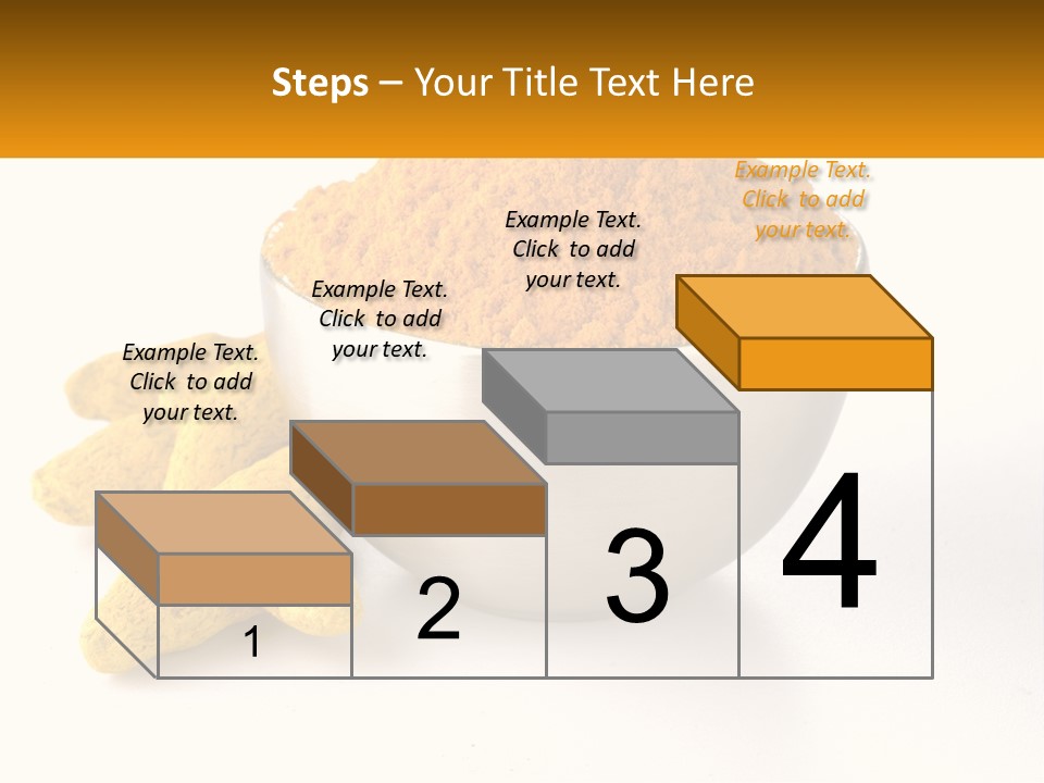 A Metal Bowl Filled With Yellow Powder Next To A Pile Of Yellow Powder PowerPoint Template