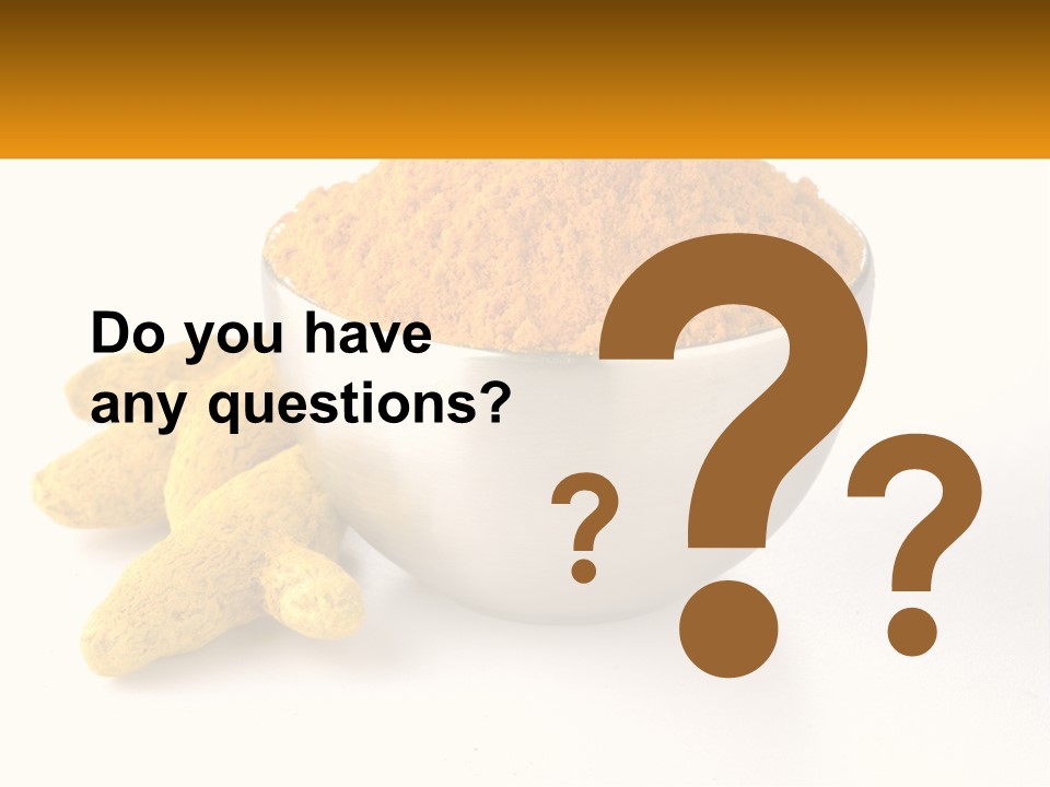 A Metal Bowl Filled With Yellow Powder Next To A Pile Of Yellow Powder PowerPoint Template