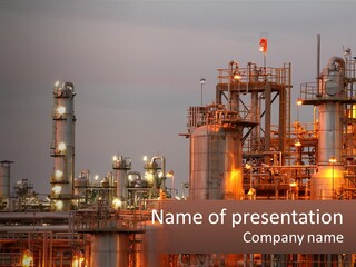 A Power Plant With A Sky Background PowerPoint Template