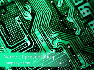 A Green Circuit Board Powerpoint Presentation PowerPoint Template