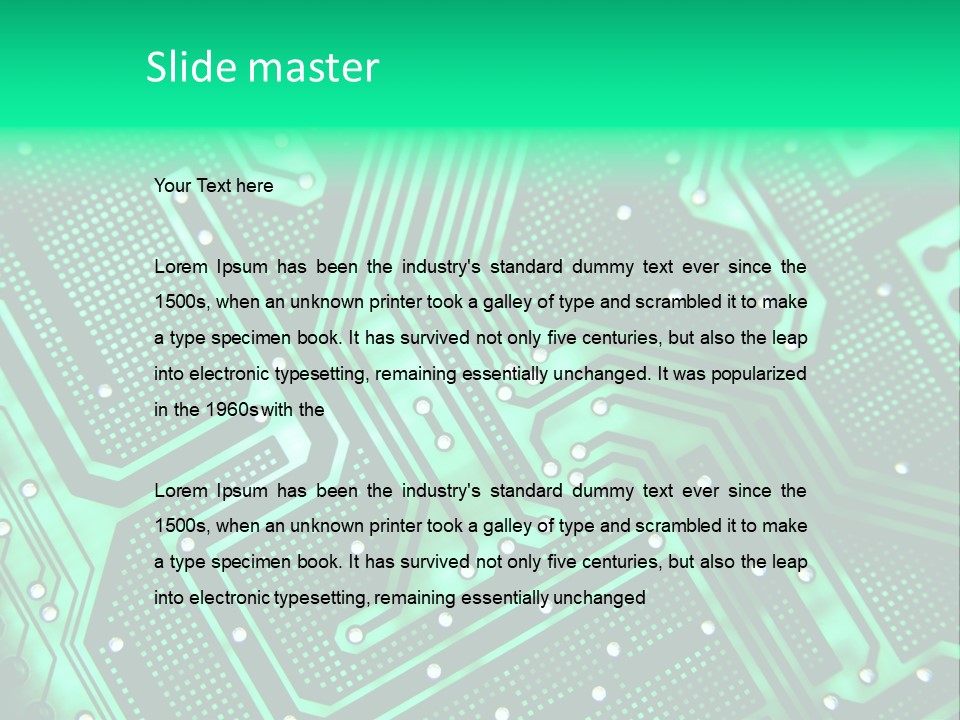 A Green Circuit Board Powerpoint Presentation PowerPoint Template