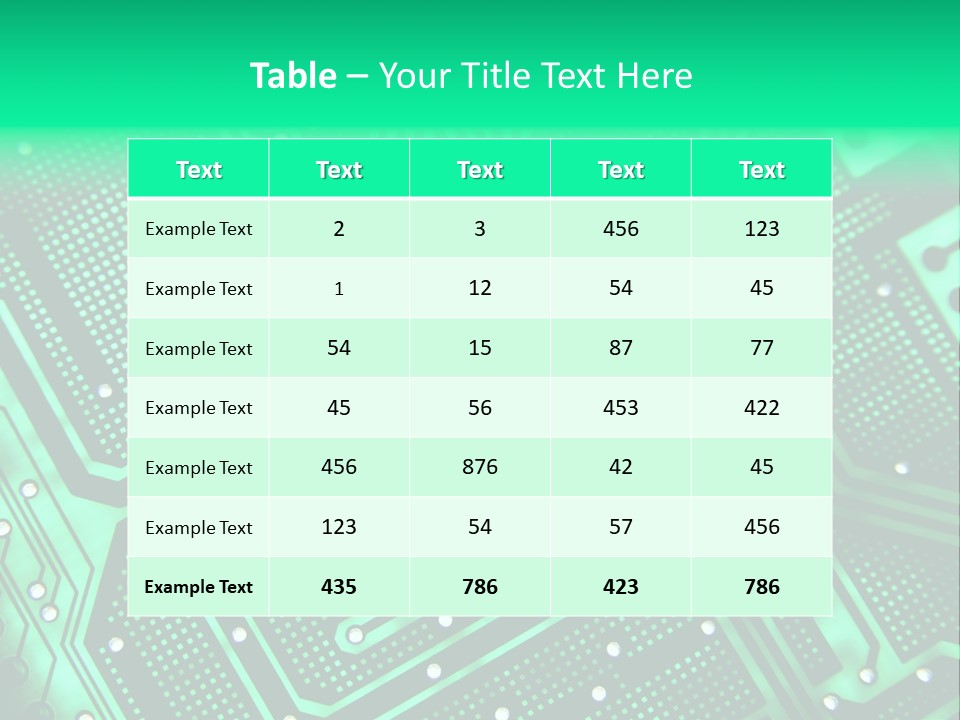 A Green Circuit Board Powerpoint Presentation PowerPoint Template