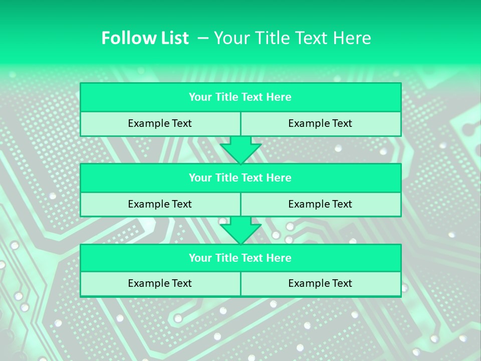 A Green Circuit Board Powerpoint Presentation PowerPoint Template