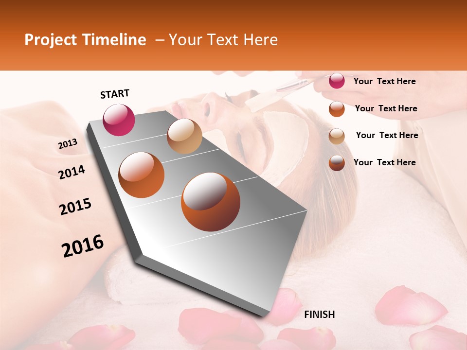 A Woman Getting A Facial Mask On Her Face PowerPoint Template