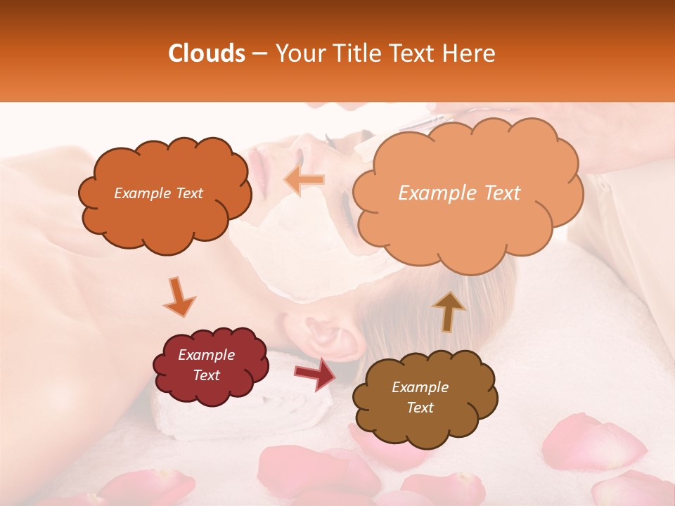 A Woman Getting A Facial Mask On Her Face PowerPoint Template