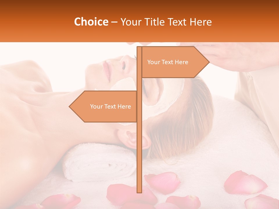 A Woman Getting A Facial Mask On Her Face PowerPoint Template