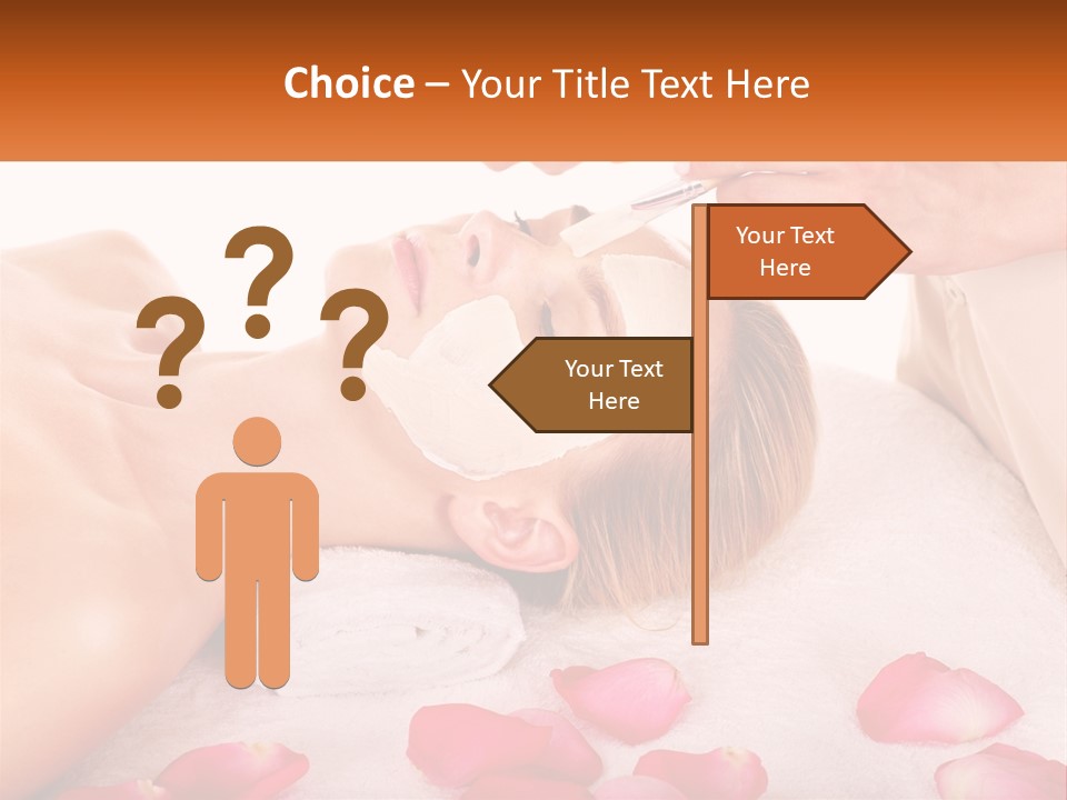 A Woman Getting A Facial Mask On Her Face PowerPoint Template