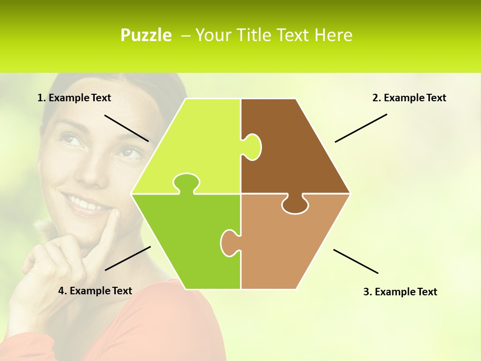 A Woman Is Smiling With Her Hand On Her Chin PowerPoint Template