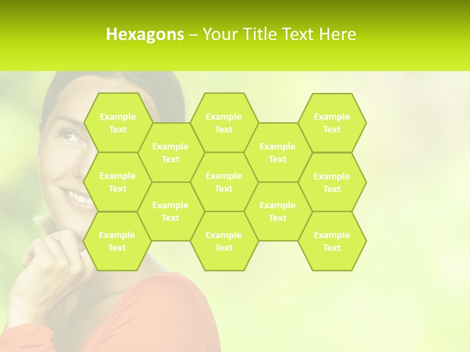 A Woman Is Smiling With Her Hand On Her Chin PowerPoint Template