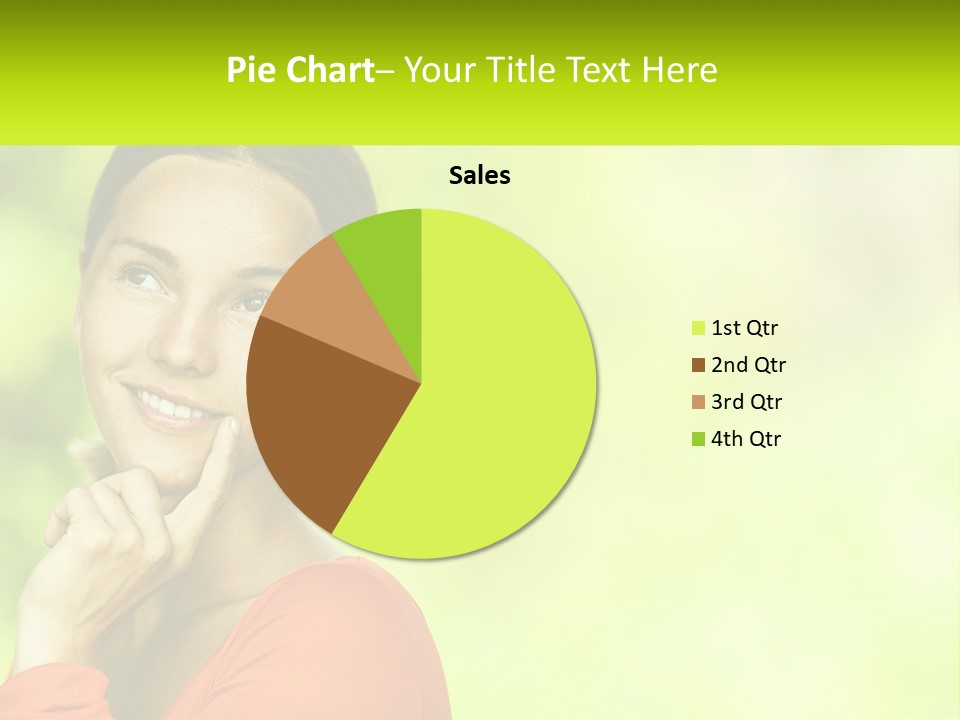 A Woman Is Smiling With Her Hand On Her Chin PowerPoint Template