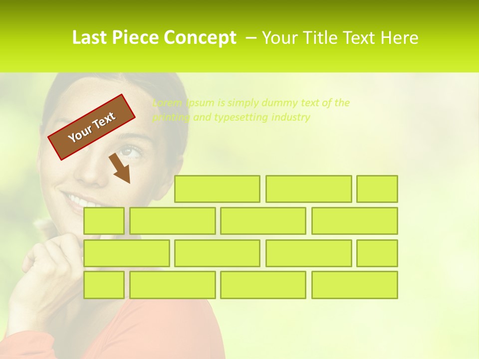 A Woman Is Smiling With Her Hand On Her Chin PowerPoint Template