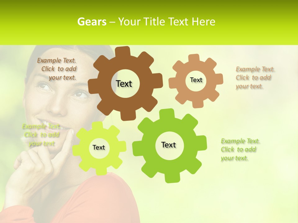 A Woman Is Smiling With Her Hand On Her Chin PowerPoint Template