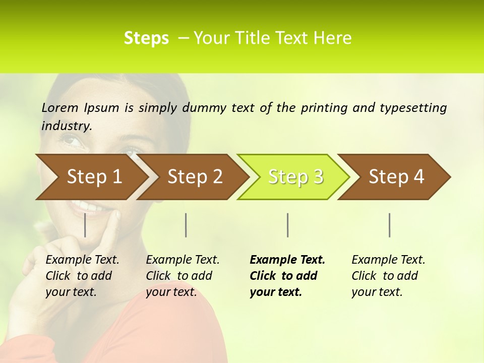 A Woman Is Smiling With Her Hand On Her Chin PowerPoint Template