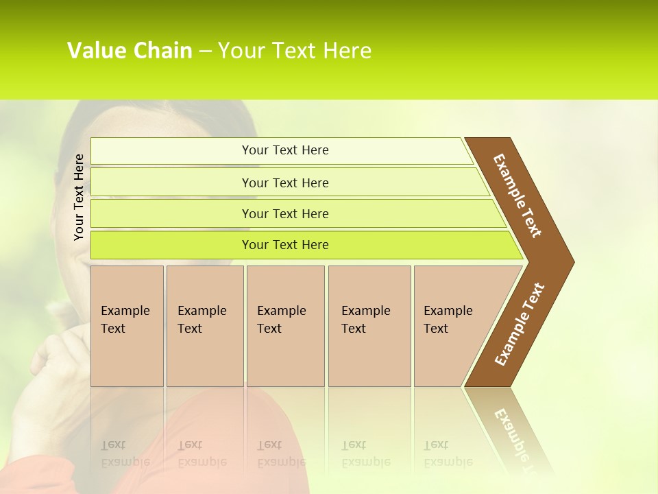 A Woman Is Smiling With Her Hand On Her Chin PowerPoint Template