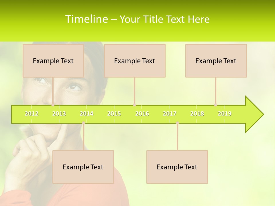 A Woman Is Smiling With Her Hand On Her Chin PowerPoint Template