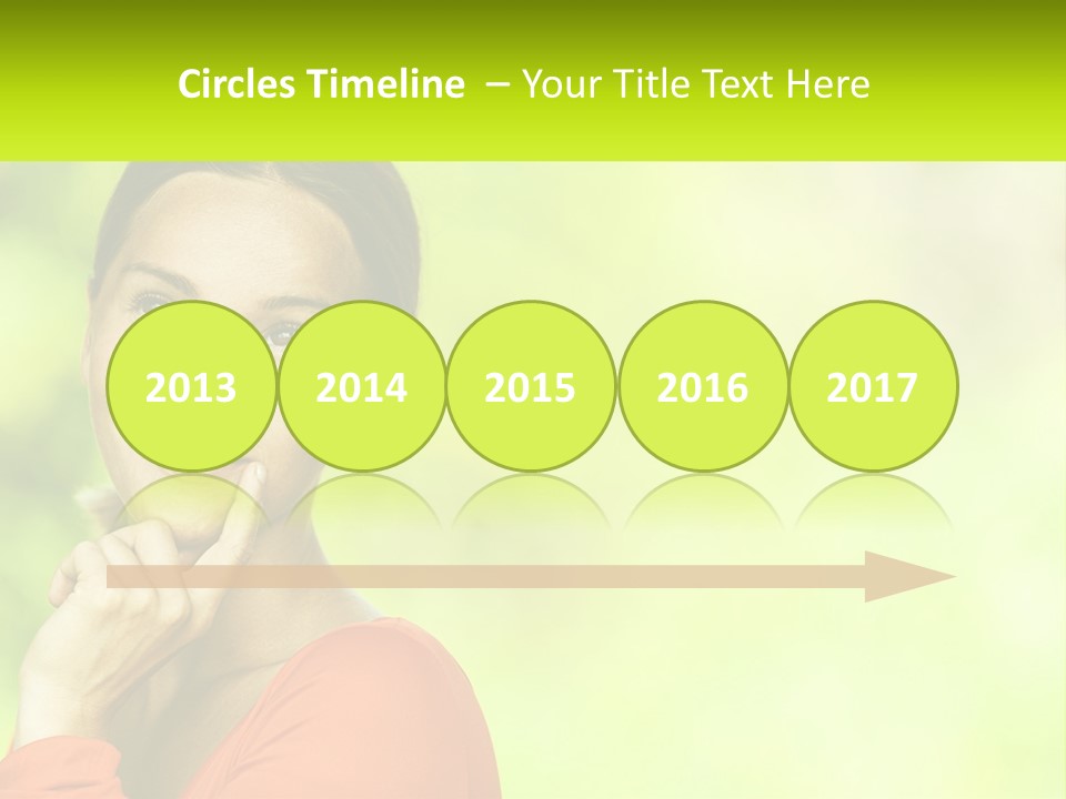 A Woman Is Smiling With Her Hand On Her Chin PowerPoint Template