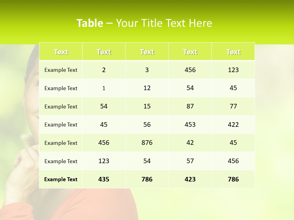 A Woman Is Smiling With Her Hand On Her Chin PowerPoint Template
