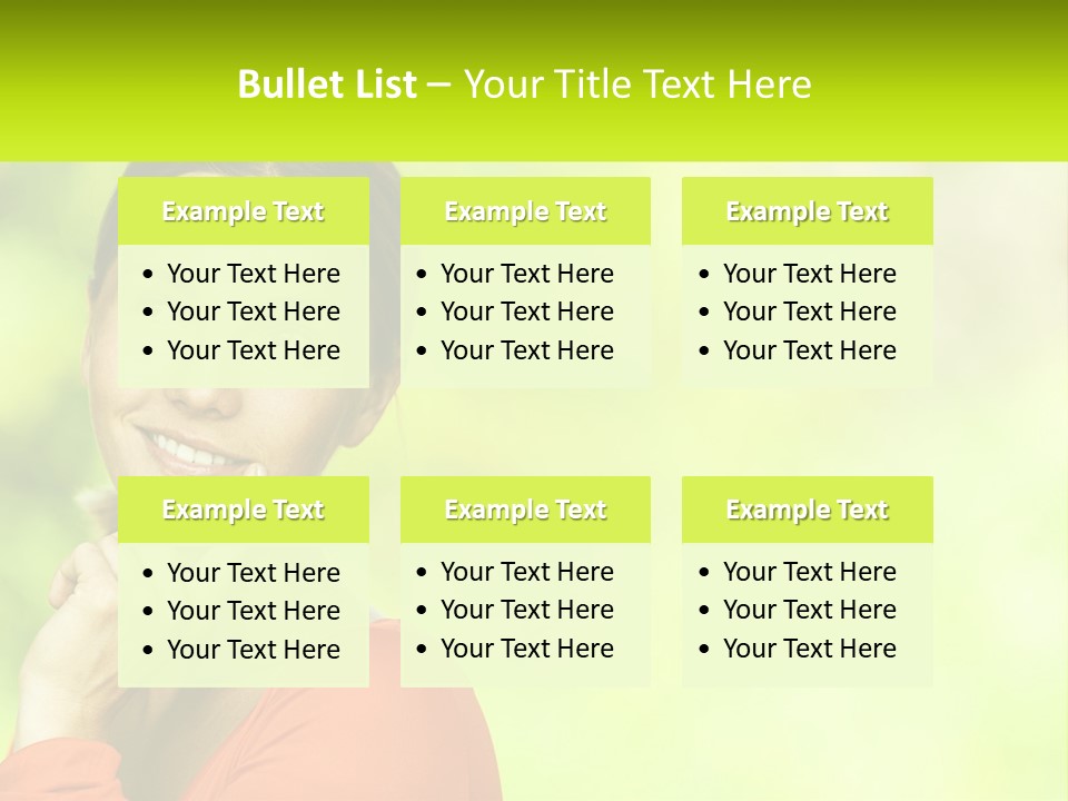 A Woman Is Smiling With Her Hand On Her Chin PowerPoint Template