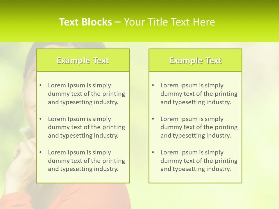 A Woman Is Smiling With Her Hand On Her Chin PowerPoint Template