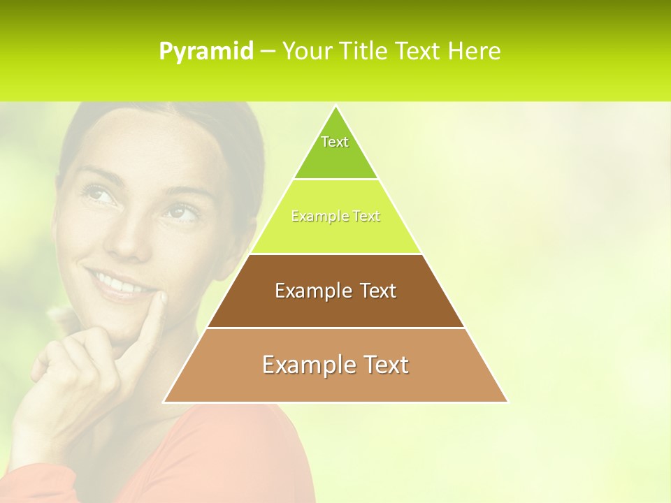 A Woman Is Smiling With Her Hand On Her Chin PowerPoint Template