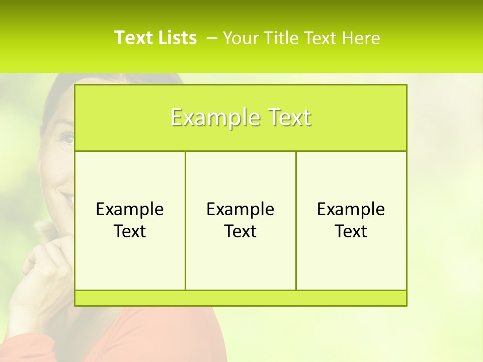 A Woman Is Smiling With Her Hand On Her Chin PowerPoint Template