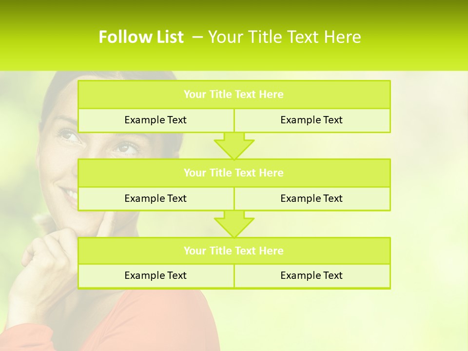 A Woman Is Smiling With Her Hand On Her Chin PowerPoint Template
