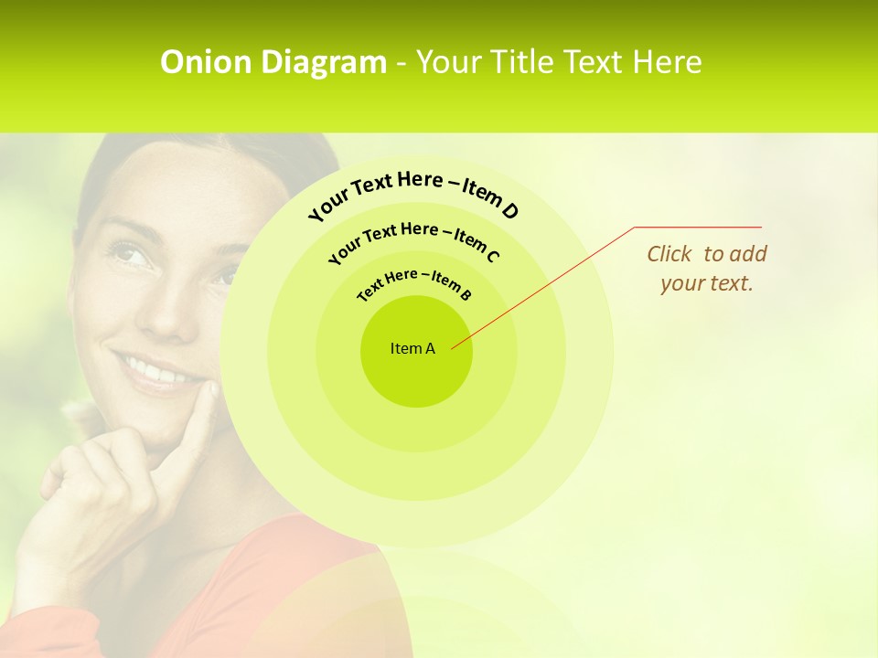 A Woman Is Smiling With Her Hand On Her Chin PowerPoint Template