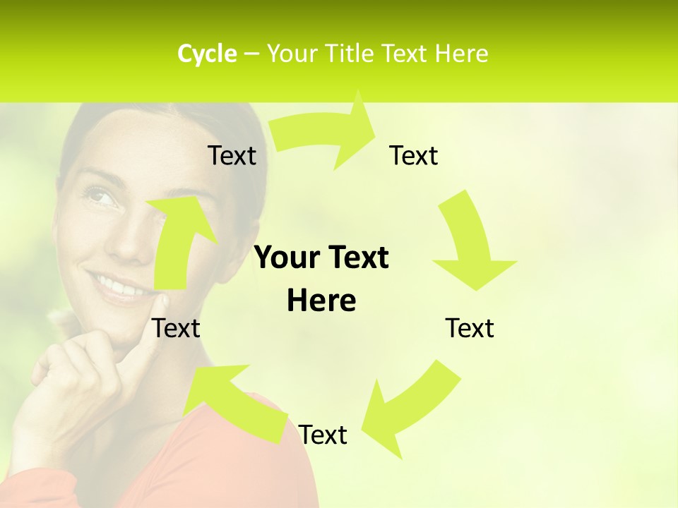 A Woman Is Smiling With Her Hand On Her Chin PowerPoint Template