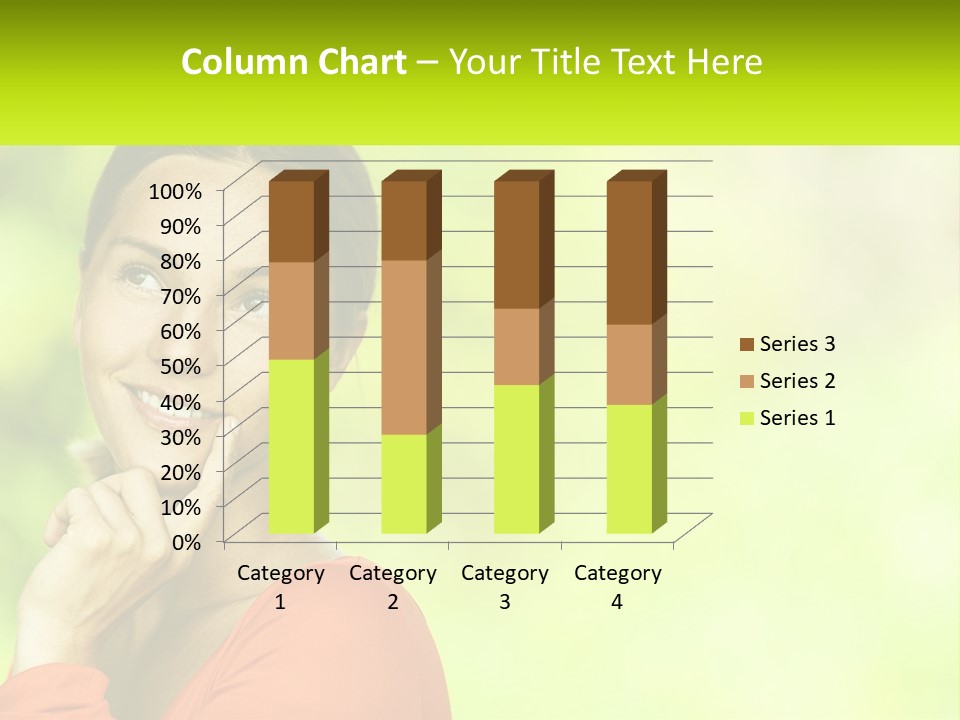 A Woman Is Smiling With Her Hand On Her Chin PowerPoint Template