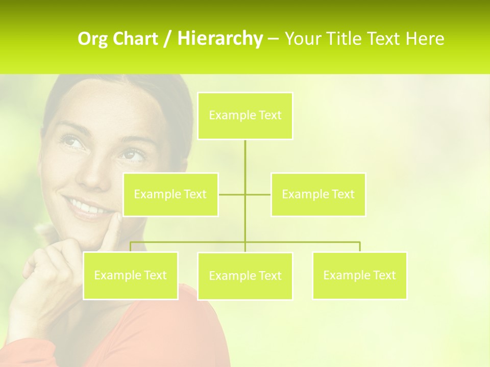 A Woman Is Smiling With Her Hand On Her Chin PowerPoint Template