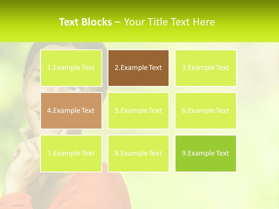 A Woman Is Smiling With Her Hand On Her Chin PowerPoint Template