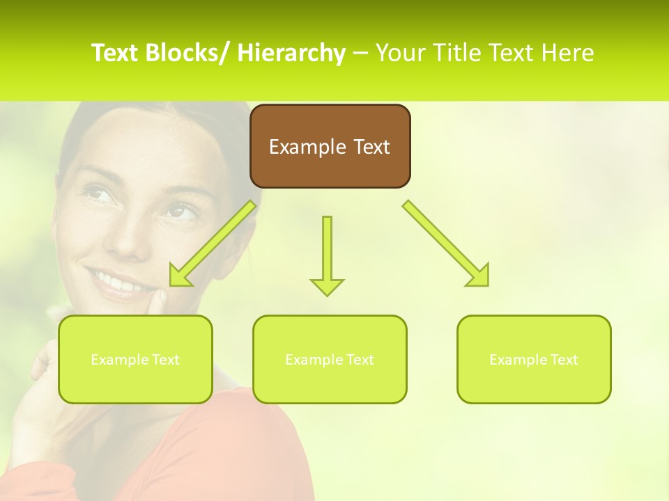 A Woman Is Smiling With Her Hand On Her Chin PowerPoint Template