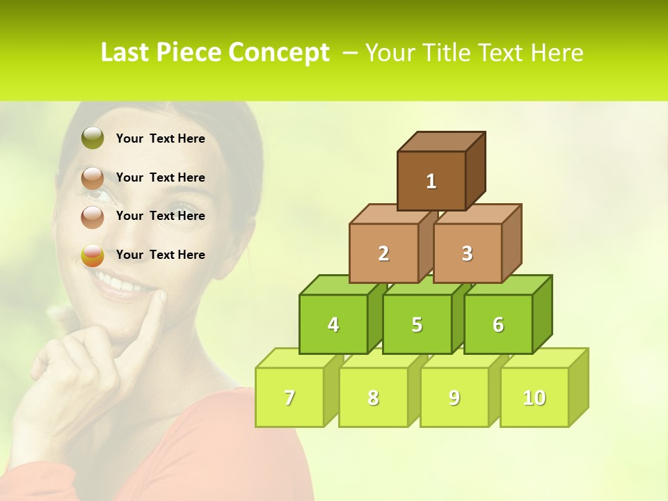 A Woman Is Smiling With Her Hand On Her Chin PowerPoint Template