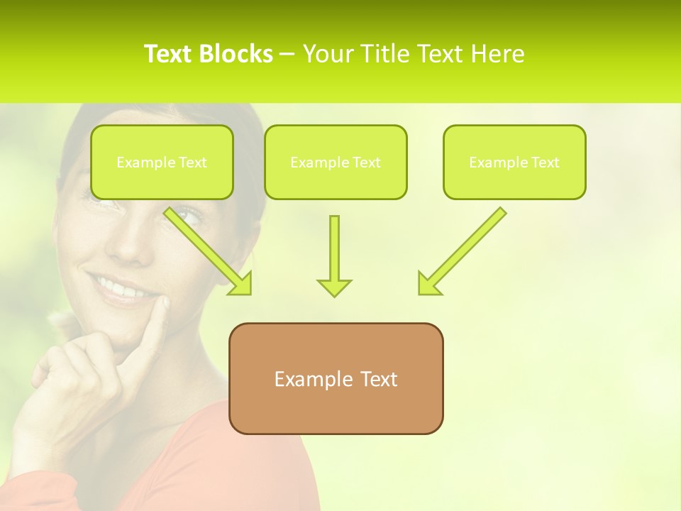 A Woman Is Smiling With Her Hand On Her Chin PowerPoint Template