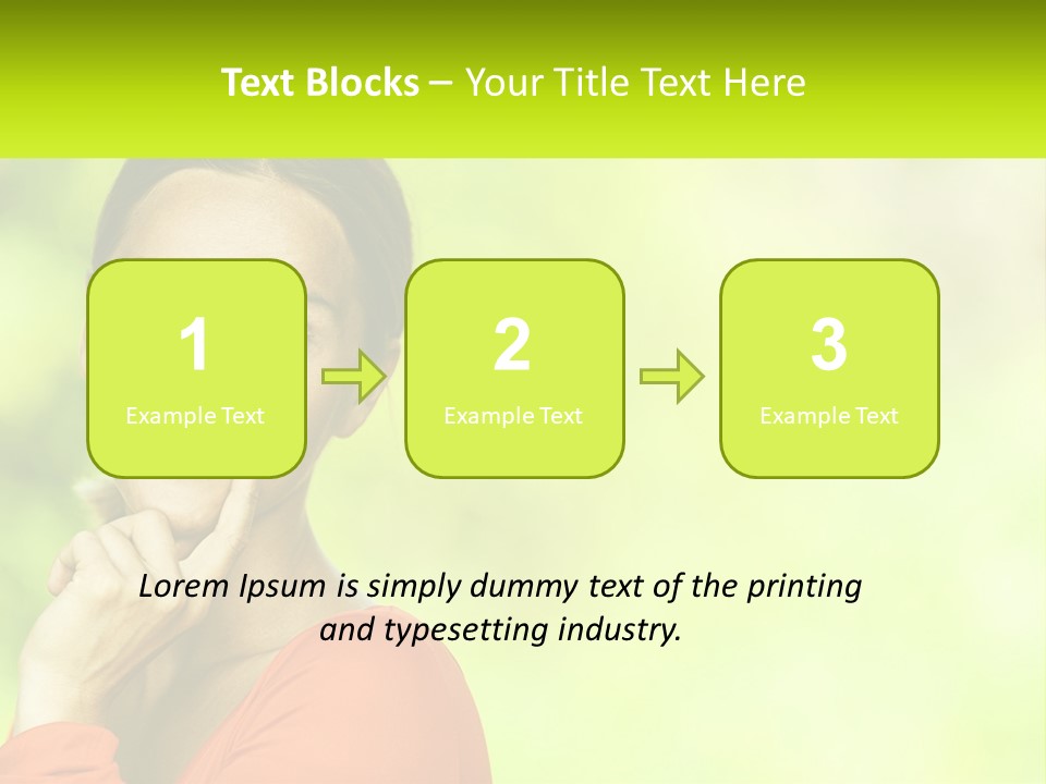 A Woman Is Smiling With Her Hand On Her Chin PowerPoint Template