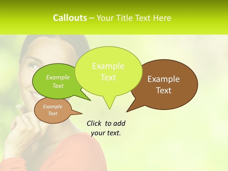 A Woman Is Smiling With Her Hand On Her Chin PowerPoint Template