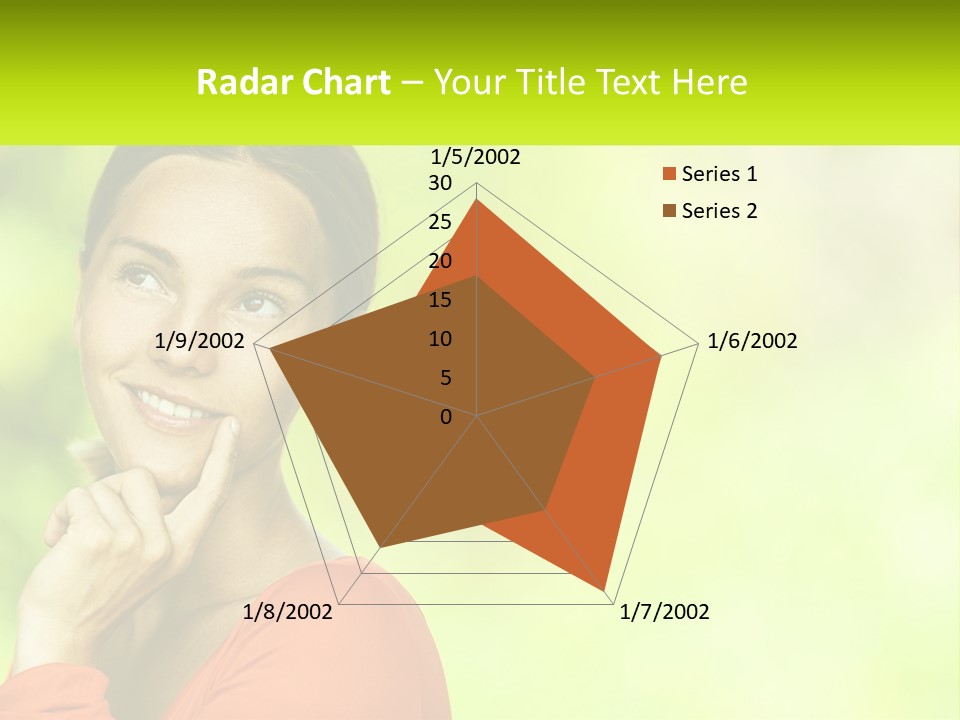A Woman Is Smiling With Her Hand On Her Chin PowerPoint Template