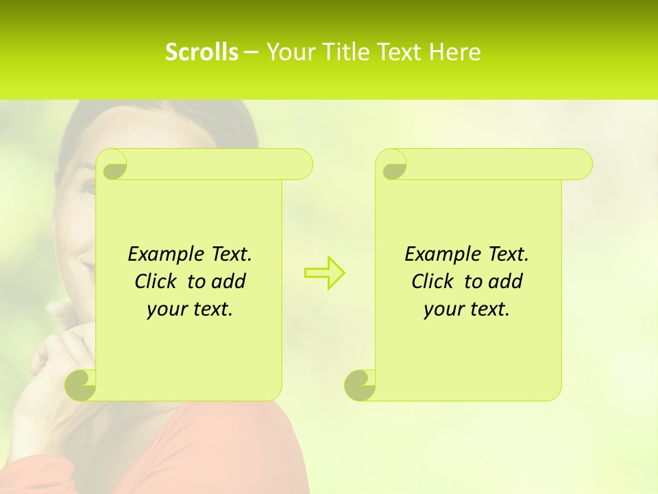 A Woman Is Smiling With Her Hand On Her Chin PowerPoint Template